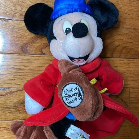 WALT DISNEY WORLD Sorcerer Mickey Bean Bag Doll Original Tag Vintage Fantasmic - Picture 8 of 11